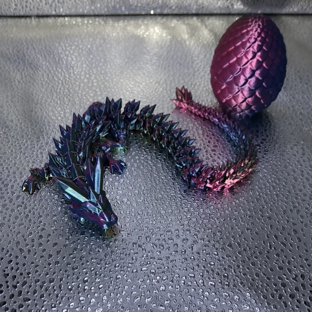 3D Printed Crystal Dragon and Egg - Picture 1 of 8
